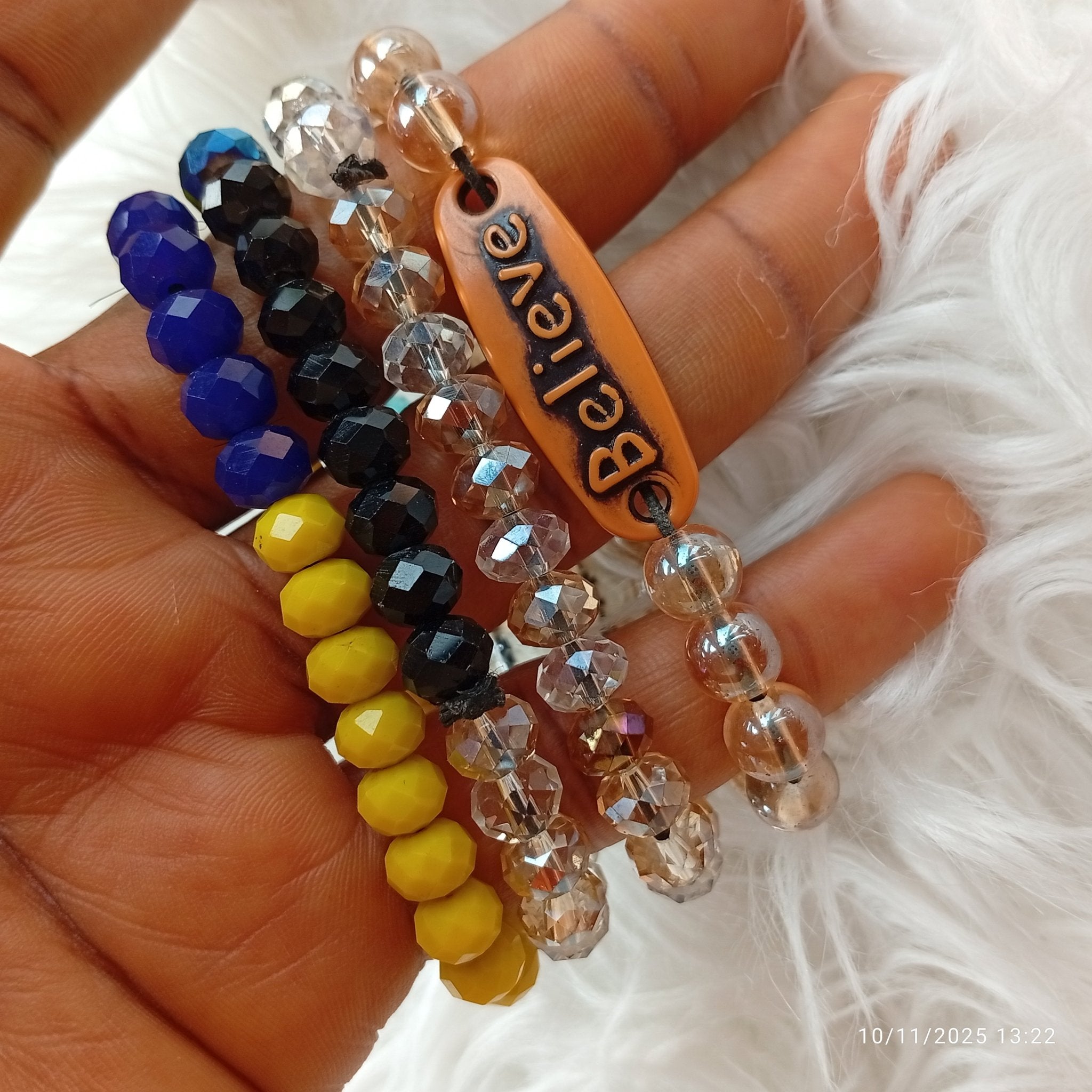 Believe Multi - Color Friendship Stack Bracelet (Set of 4) | by Klasik Lady Collections