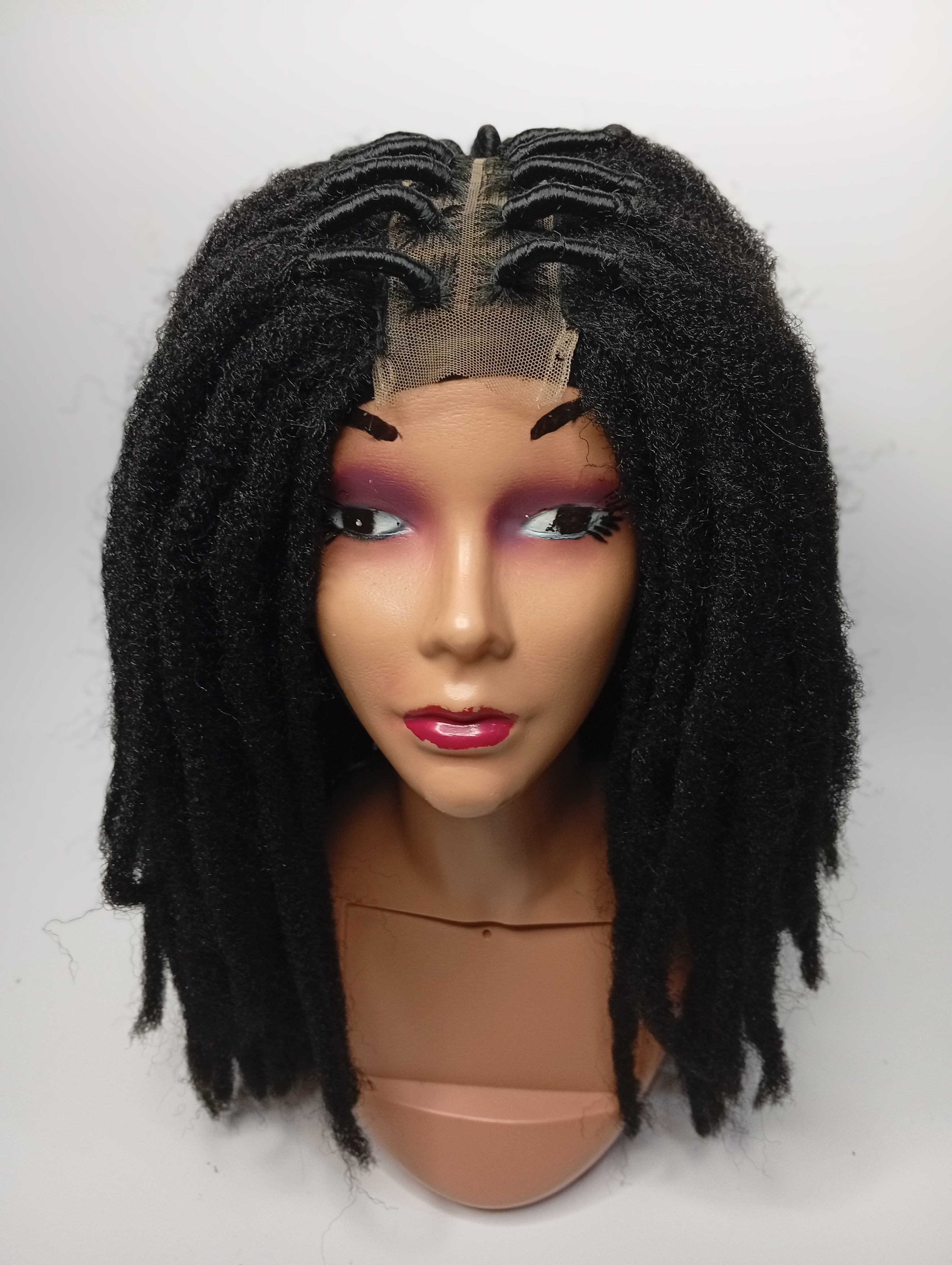 14 inch Glueless Dreadlock Wig | 2 x 6 closure - Black